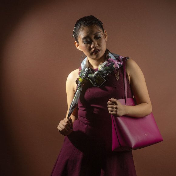 Unique Ted Baker Print 100% Silk Scarf, Romantic Pink and Green - Picture 2 of 7